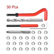 30Pcs M6 X 1.0mm Metric Thread Repair Insert Kit Helicoil Car Pro Coil Tool