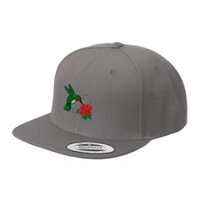 Hummingbird Embroidered Flat Visor Snapback Hat