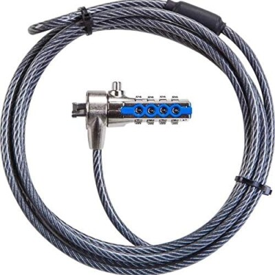 Targus DEFCON CL - Cable Lock, grau, Stahlkabel, Zahlenschloss, Sicherheitskabel
