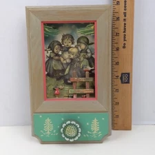 ANRI Thorens Born Free Music Box Switzerland Wood Figurine Scene Emil Fink 