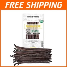 Premium Madagascar Bourbon Vanilla Beans - 50 Pods for Extract, Baking & More