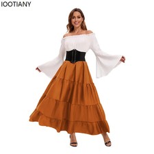 Adult Women Medieval Renaissance Pirate Costume Halloween Gothic Retro Court