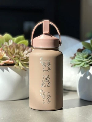 Cubone Marowak Waterbottle, Engraved Straw Coffee Tea Tumbler Travel Mug Water - Image 1 of 4