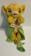 Disney Babies Lion King Plush Baby Simba with Leaf Blanket Disney Parks 12"