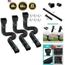 3 Pack Rain Gutter Downspout Extensions Flexible,Downspout Diverter Extendabl...