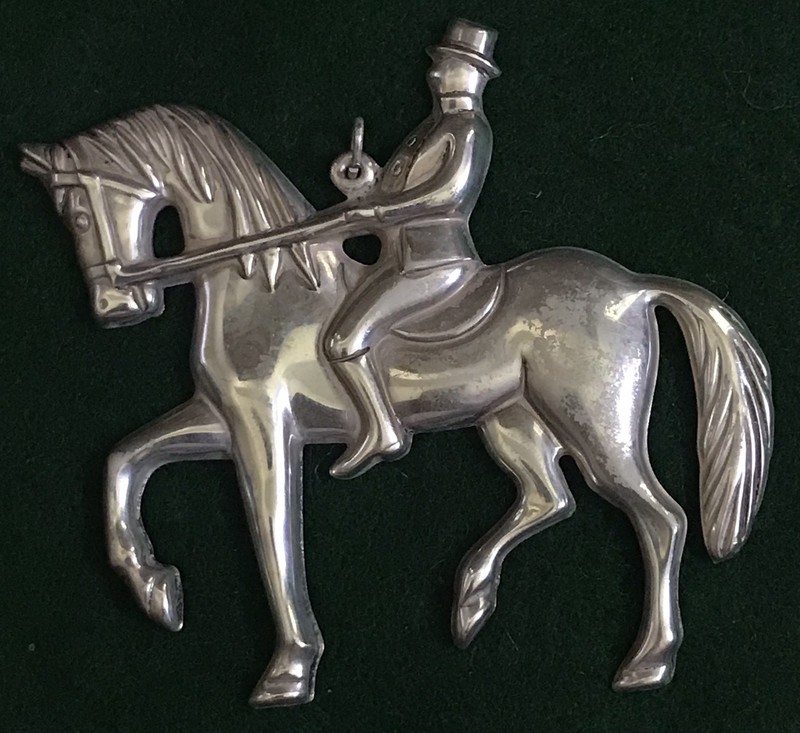 Vintage Gorham 1979 Man on Horseback Sterling Silver Christmas Ornament 20 grams