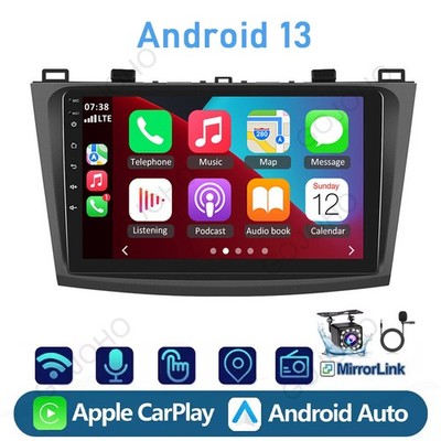 9'' For Mazda 3 2010-2013 Android 13 Carplay Car GPS Navi Radio Stereo RDS 4+64GB