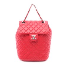 Chanel Matelasse Lambskin Backpack Women Red One Size