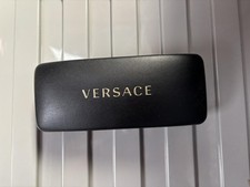 Versace Eyeglasses Sunglasses Hard Case Black Logo Protective Storage Box