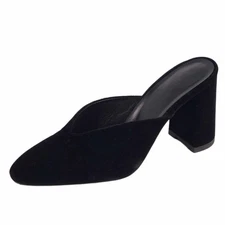 Hermes Pumps Velour HEELS Shoes Womens 37 (equivalent to 24cm) Black Used MOLO-0