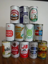 12 vintage steel pull/stay tab beer cans Beer can lot! Brewery Beer Can lot
