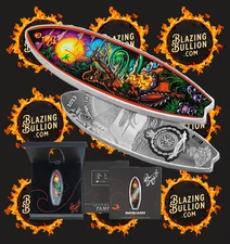 Drew Brophy Surfboard Enforcer 1 oz silver coin 2023 .9999 Fine Silver