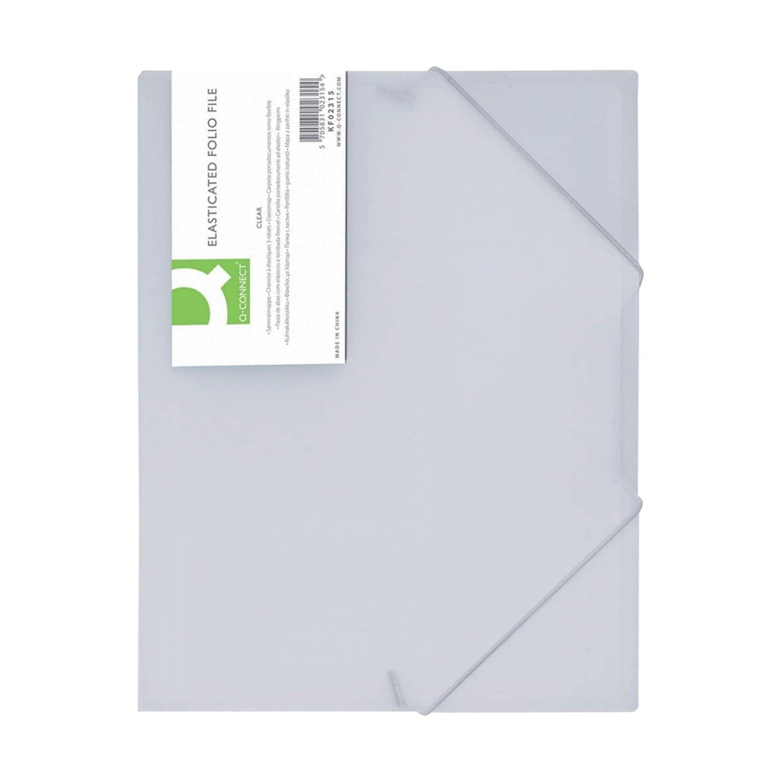 Q-Connect Elasticated Folder 3 Flap A4 Clear KF02315 - Image 3