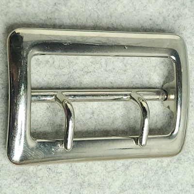 Sam Browne Belt Buckle Double Prong USA Heavy Duty 1.75 Inch Silver Tone