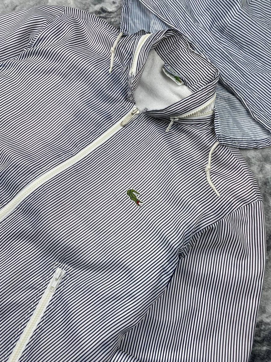 Vintage Lacoste Chemise Striped Windbreaker Jacket 90s Men Size M