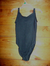 Girls Simply Basic Black Sleeveless Leotard Size 6/6X EUC