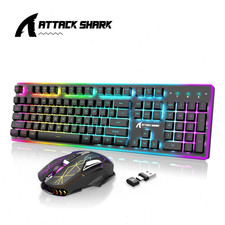 ATTACK SHARK T3 Wireless Gaming Keyboard Mouse Combo RGB Backlit Rechargeable