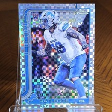 Topps Chrome 2025 Tate Ratledge Rookie Checkerboard Detroit Lions #383 NFL Card