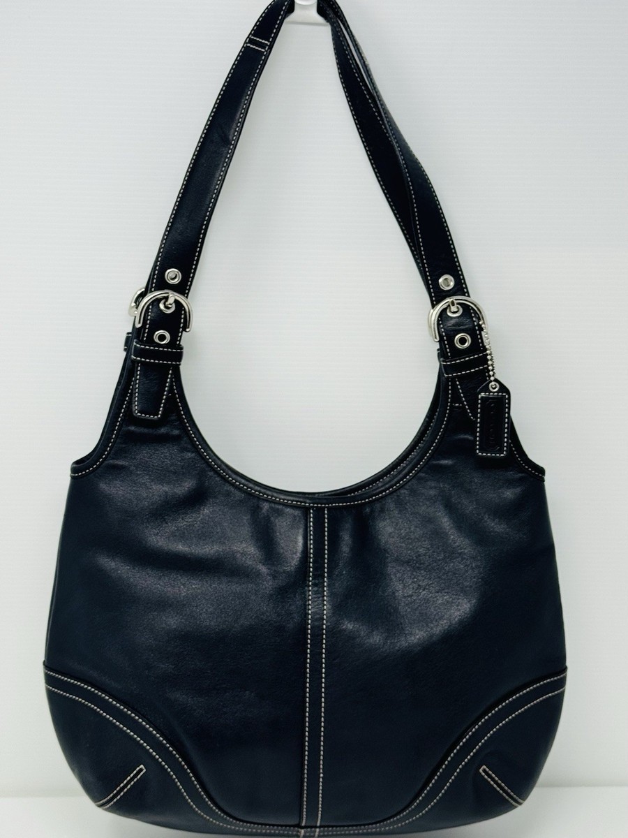 バッグ COACH One ShoulderBag SOHO Leather Black Vintage Coach Soho Hobo Black Leather Buckle Shoulder Bag # 9249