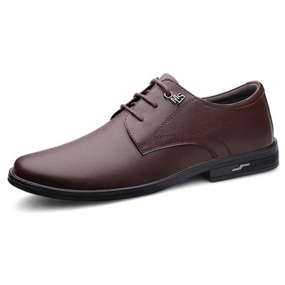 Genuine Leather Men's Dress Shoes Fashion Business Lace-Up Elegantes Footwear
