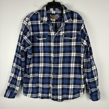 ORVIS Men's Plaid Button Shirt Sz XL Heavy Weight Flannel Casual