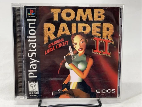 Tomb Raider 2 II PS1 Black Label - CIB W/ Manual - Tested - PlayStation