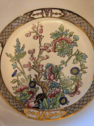 Zuppiera vintage Alfred Meakin albero indiano 8" bordata quadrata piatto profondo - Foto 3 di 9