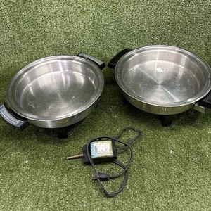 2 Vtg Townecraft 11β Electric Skillet Stainless Steel 17450 No Lid -Works GREAT!