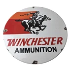 Vintage Winchester Porcelain Sign - Firearms Gas Station Advertisement Sign
