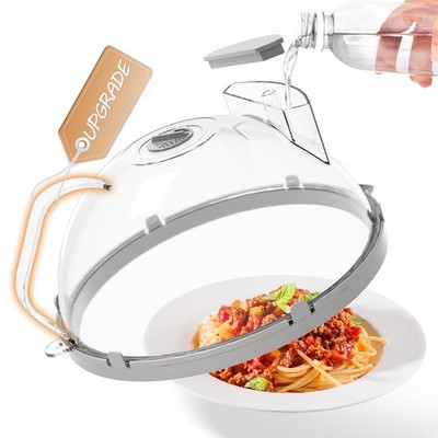 10'' Microwave Splatter Cover with Water Steamer, Microwave Cover for Food, Do...