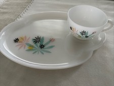 One Vintage Atomic Flower Federal Milk glass ...