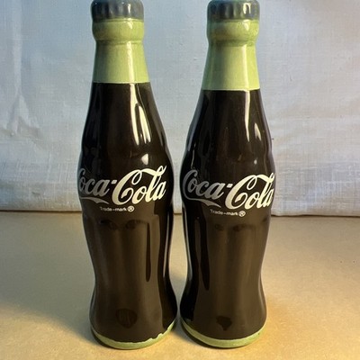 Coca Cola Bottle Salt & Pepper Shakers 2 & 4 Holes 5 1/2'' Tall Rubber Stoppers