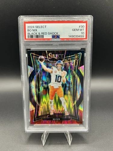 BO NIX 2024 SELECT CONCOURSE ROOKIE BLACK & RED SHOCK PRIZM RC PSA 10