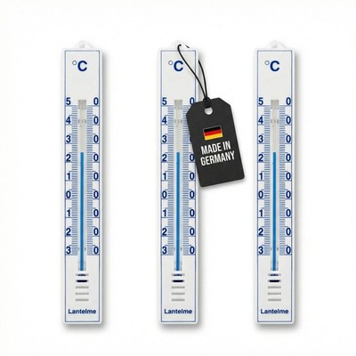 3 Stück Innen Außen Thermometer Set Analog Weiß 17cm Gartenthermometer Balkon