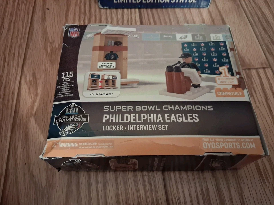 NIB Superbowl LII 52 Philadelphia Eagles Locker Interview NFL Building Block Set - Image 2 of 4