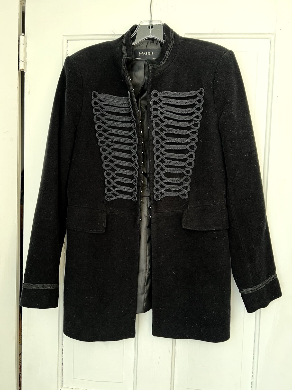 Zara Basic Collection Black Moleskin Military Jac… - image 2