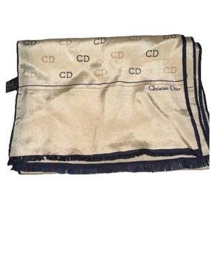 本日限定 Christian Dior ヴィンテージ シルクスカーフ CDロゴ Christian Dior Vintage CD Logo Silk Long Scarf | eBay