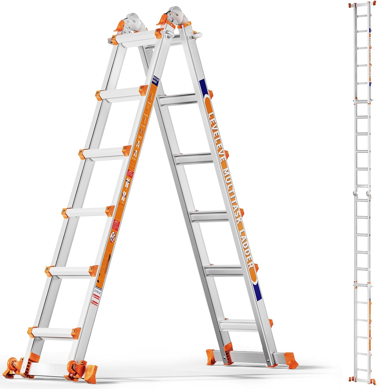 LEVELEVE Telescoping a Frame Ladder, 22FT Multi Position Lad
