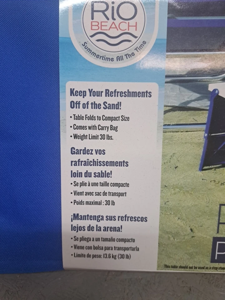 Mesa Plegable Ligera Personal Rio Playa, Camping, Picnic - Bolsa de Transporte Foto 2 de 4