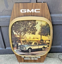 GMC Advertising Sign 1971 Pickup Truck Lighted Fluorescent Vintage