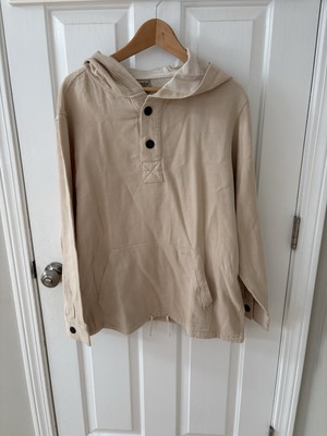 NWT Scandia Woods Hoodie Mens Sweatshirt Cotton Beige Medium Pocket Scandi Gorp