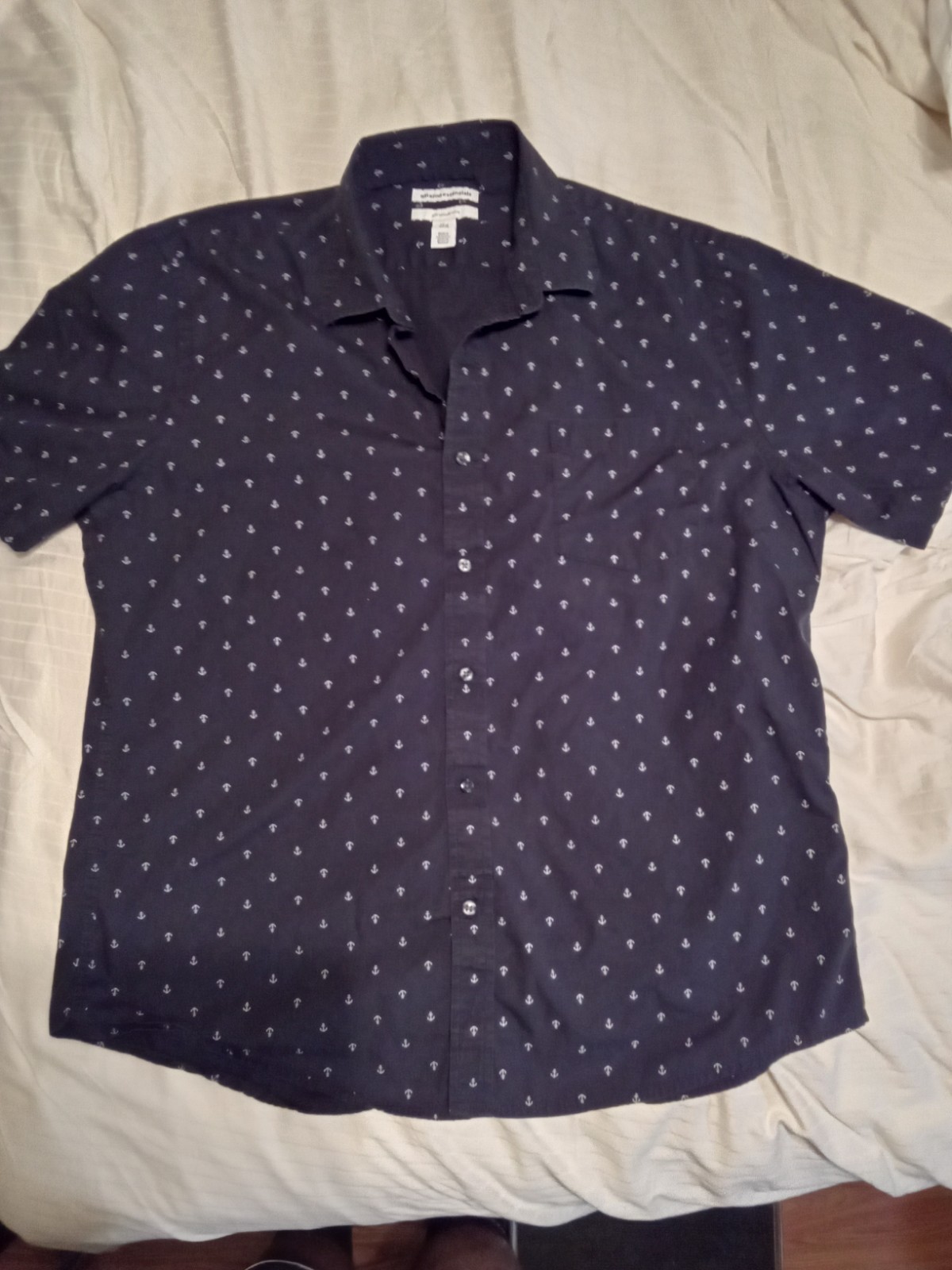 Amazon Essentials short Sleeve button Down Blue N… - image 1