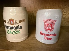 2x Germania Bier Münster 0,5l Steingut Krug Brauerei