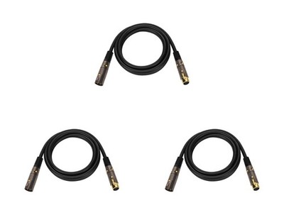 Monoprice 4752 Premier Series XLR 10' Male to XLR Female 16AWG Cable (3-Pack)