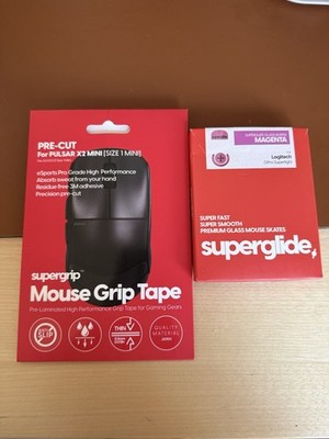  ️ Supergrip Mouse Grip Tape + Superglide Glass Skates (Magenta)