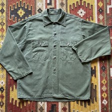 Vintage 1950s US Army Cotton Utility Shirt Sz XL 13 Star Buttons