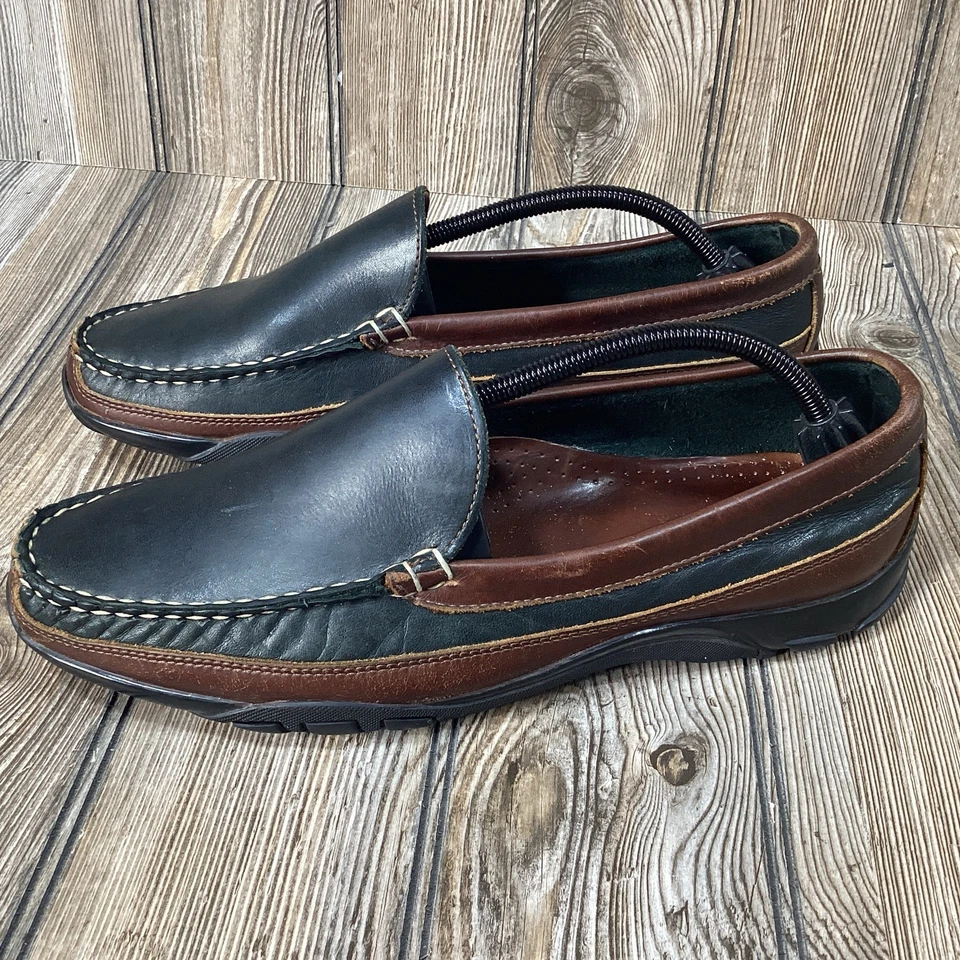 Черные коричневые валуны Allen Edmonds размер 10 E венецианские мокасины для вождения - Изображение 3 из 4