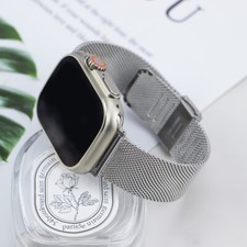 For Apple Watch Ultra Metal Milanese Mesh Loop Band Stainless Steel Watch Strap