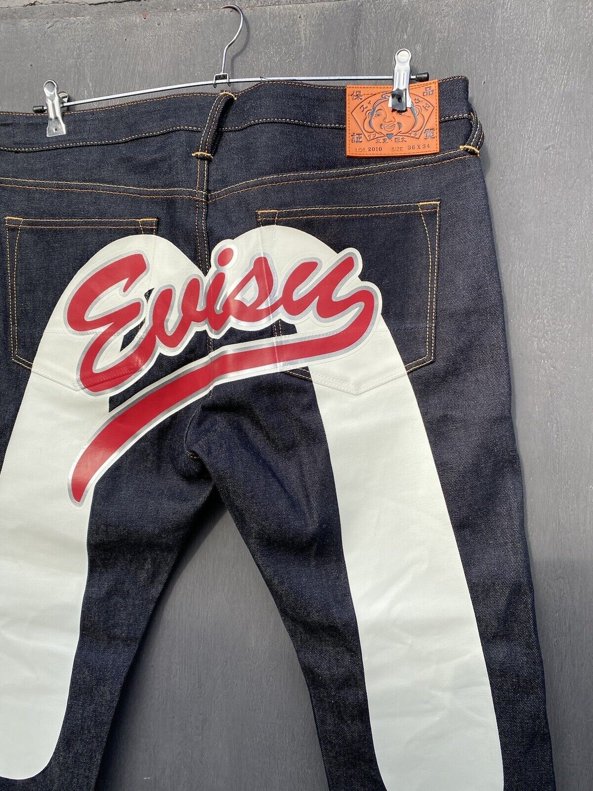 Authentic selvedge denim logo jeans size 36X34 eBay