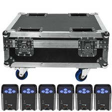 6PCS 6x18W Wireless Par Light Battery RGBWA UV 6 LED Uplight Rechargeable Case
